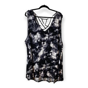 George Black  & White Tie Dye Tank 4X